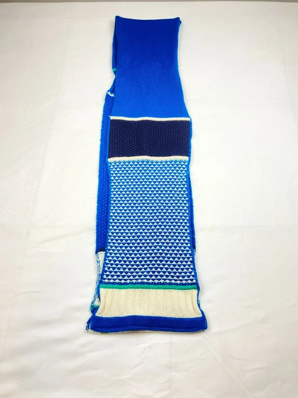 Smartwool Colorblock Knit Scarf Blue, Green & White 62